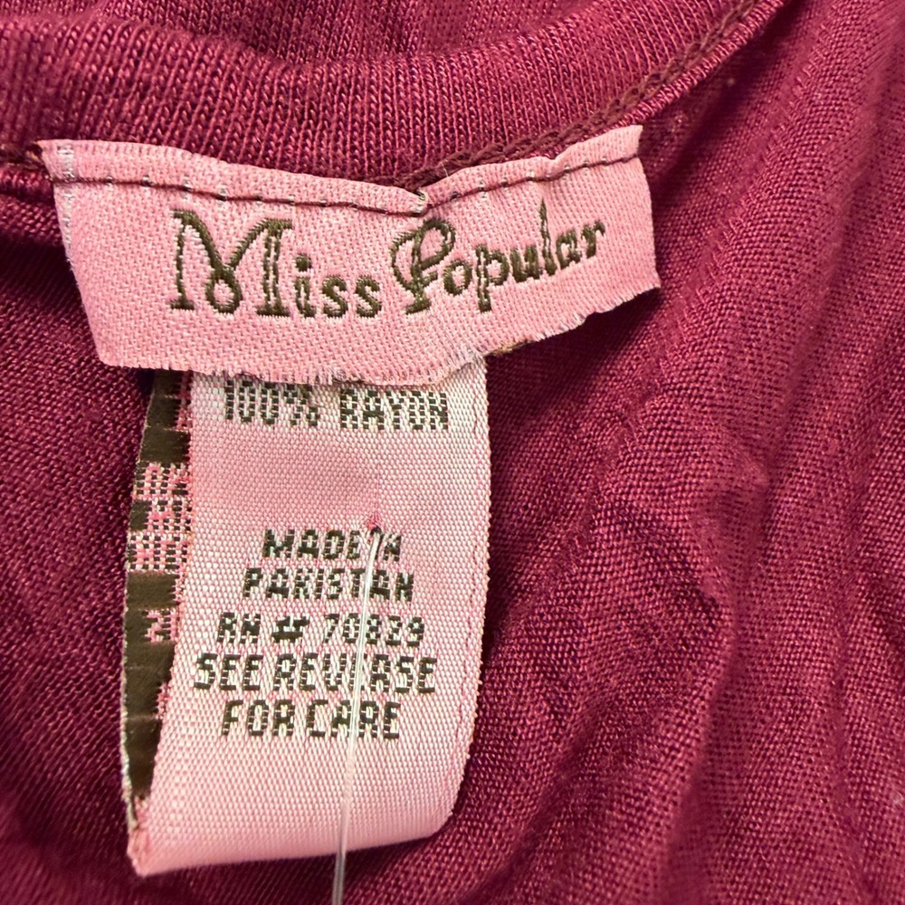 Miss Popular Dreamcatcher Tank Top Burgundy Gold Foil Dream On Dreamer Large NWT - Picture 3 of 5